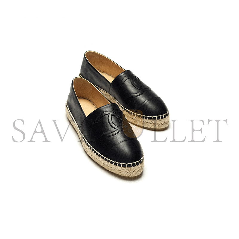 Ch*el espadrilles lambskin black g29762